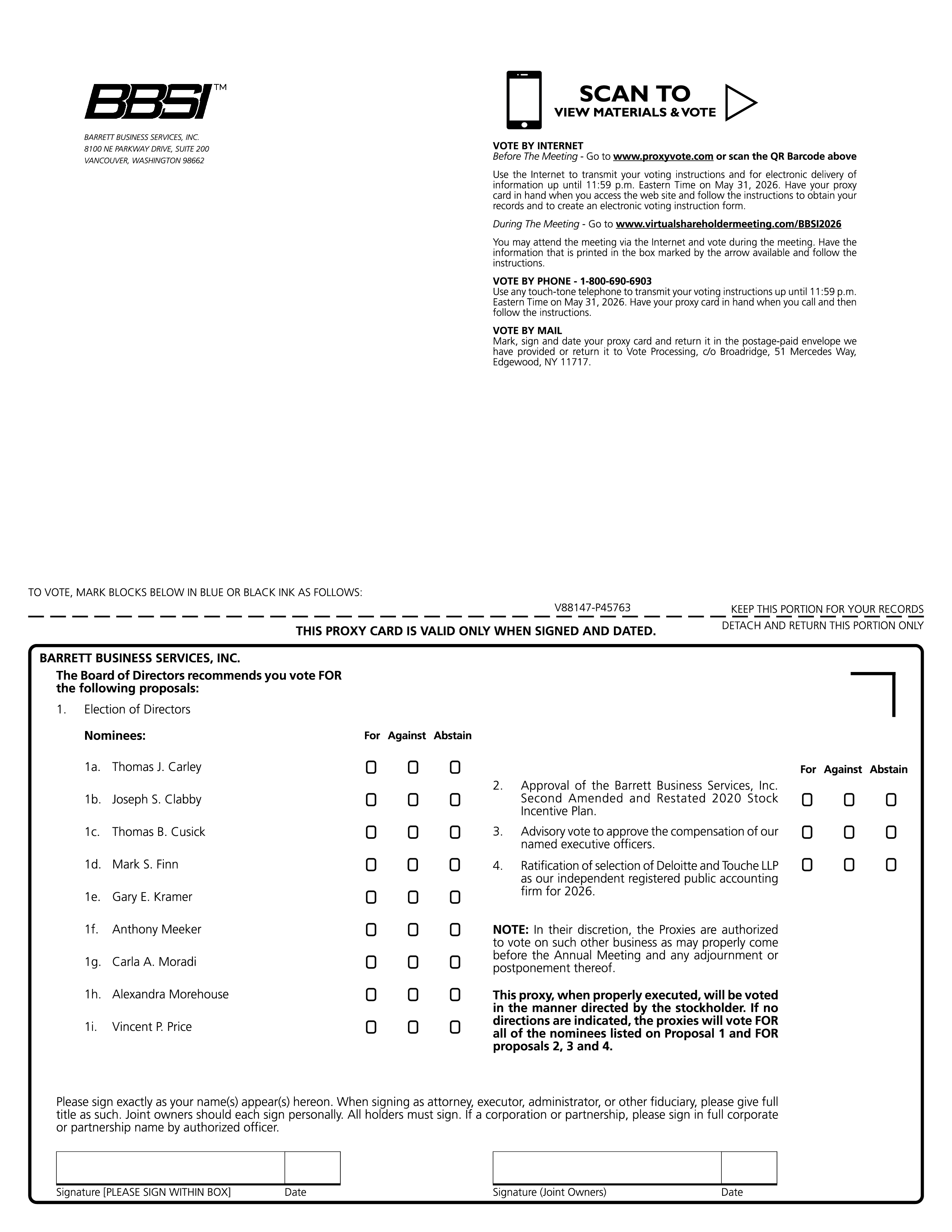 Accessible PDF of Proxy card available under Documents dropdown menu